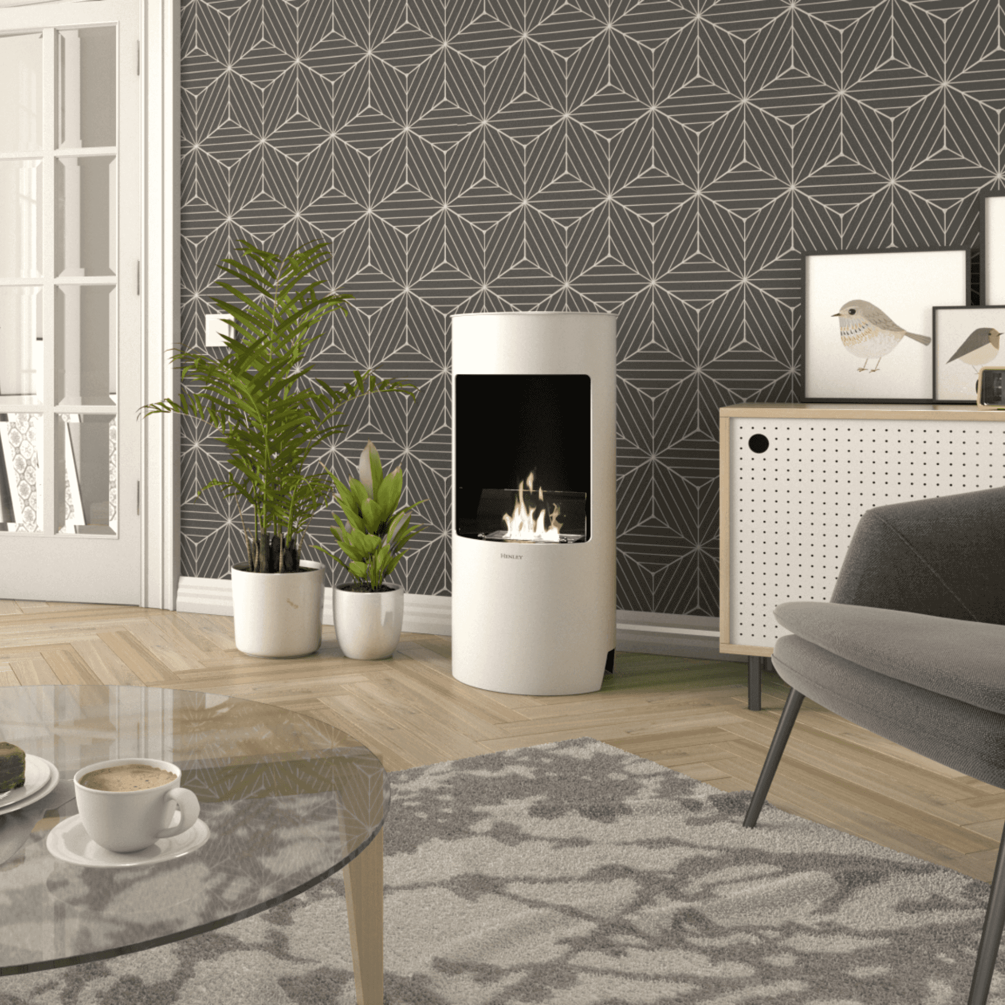 Henley Stoves Paris Bioethanol Stove - Black/White Henley Stoves