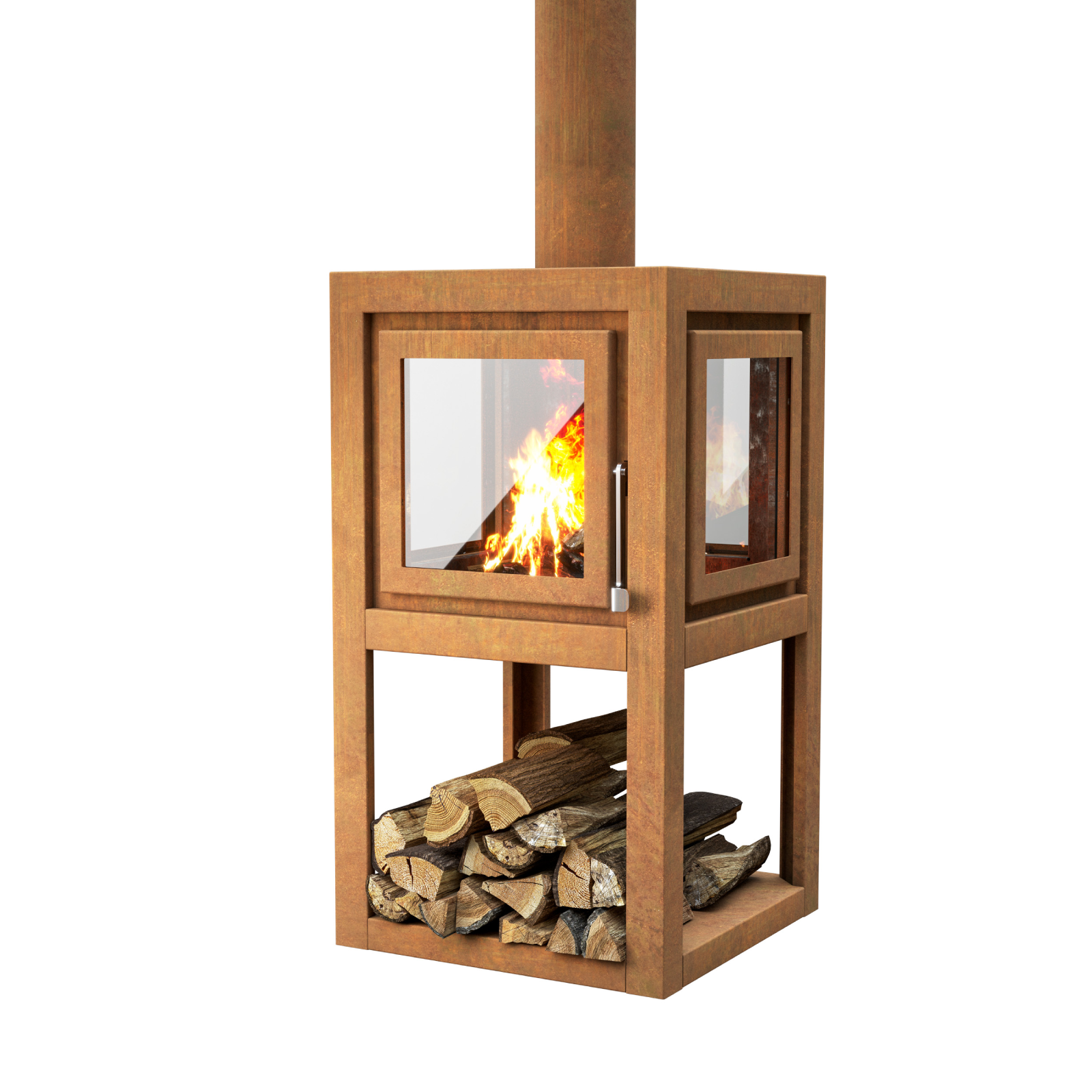 Henley Thor D12 Outdoor Wood Burning Heater - Corten Steel