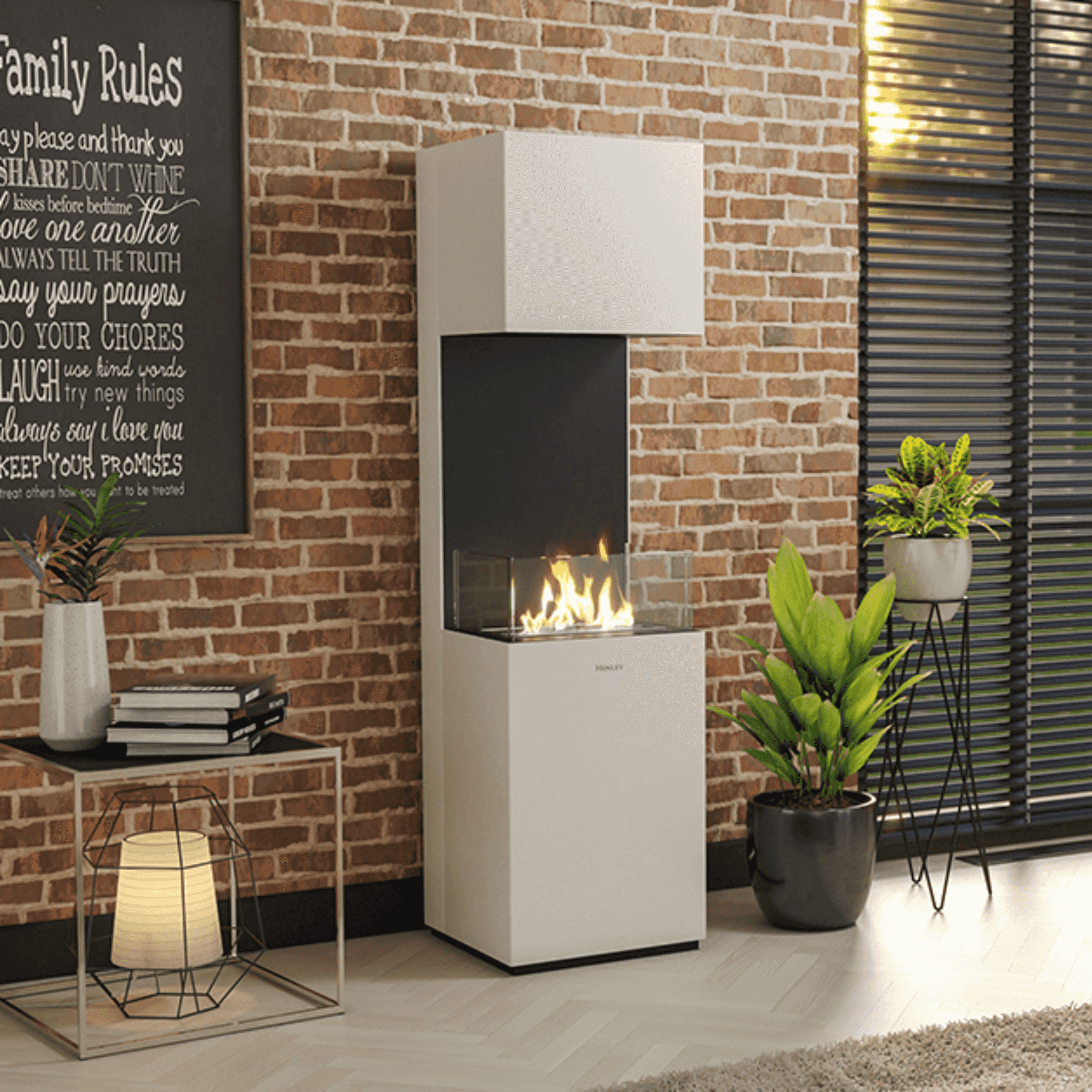 Henley Stoves Vienna Freestanding Bioethanol Stove - Black/White Henley Stoves