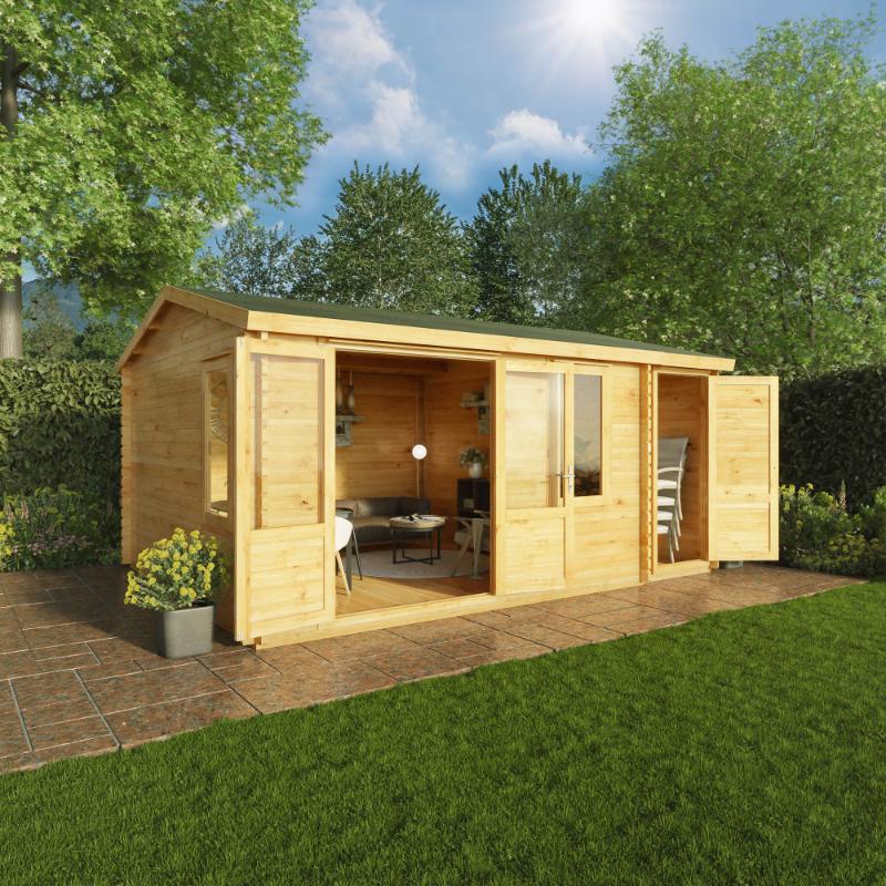 Mercia Home Office Elite With Side Shed - 5.1m x 4m (28mm-44mm)