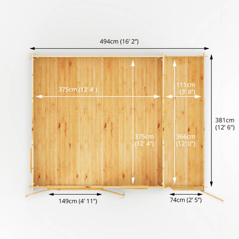 Mercia Home Office Elite With Side Shed - 5.1m x 4m (28mm-44mm)