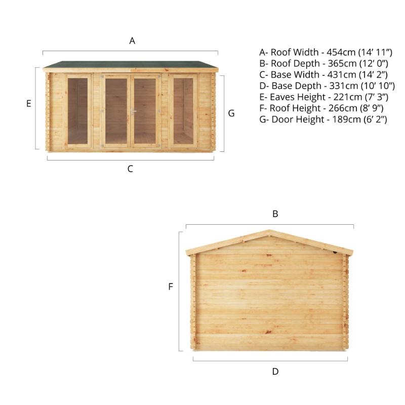 Mercia Home Office Studio - 4.5m x 3.5m (28mm-44mm)