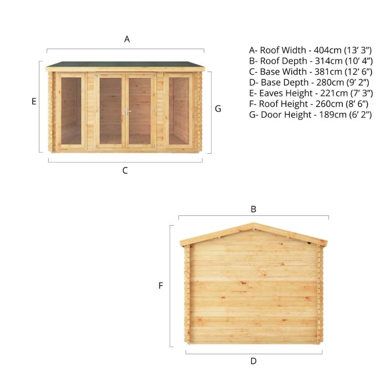 Mercia Home Office Studio - 4m x 3m (28mm-44mm)