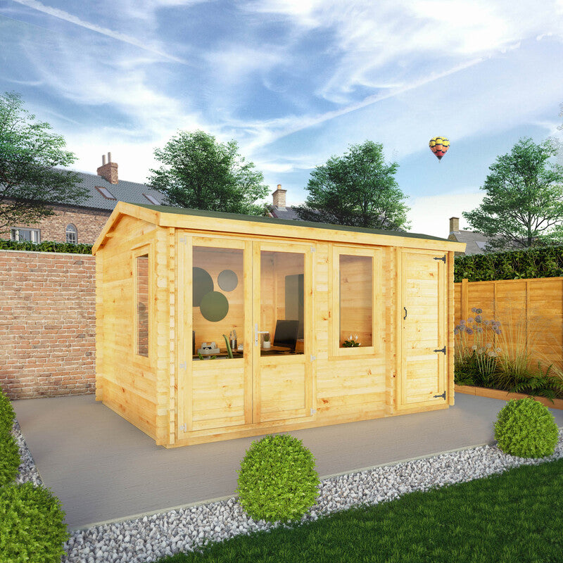 Mercia Home Office Elite With Side Shed - 4.1m x 3m (28mm-44mm)