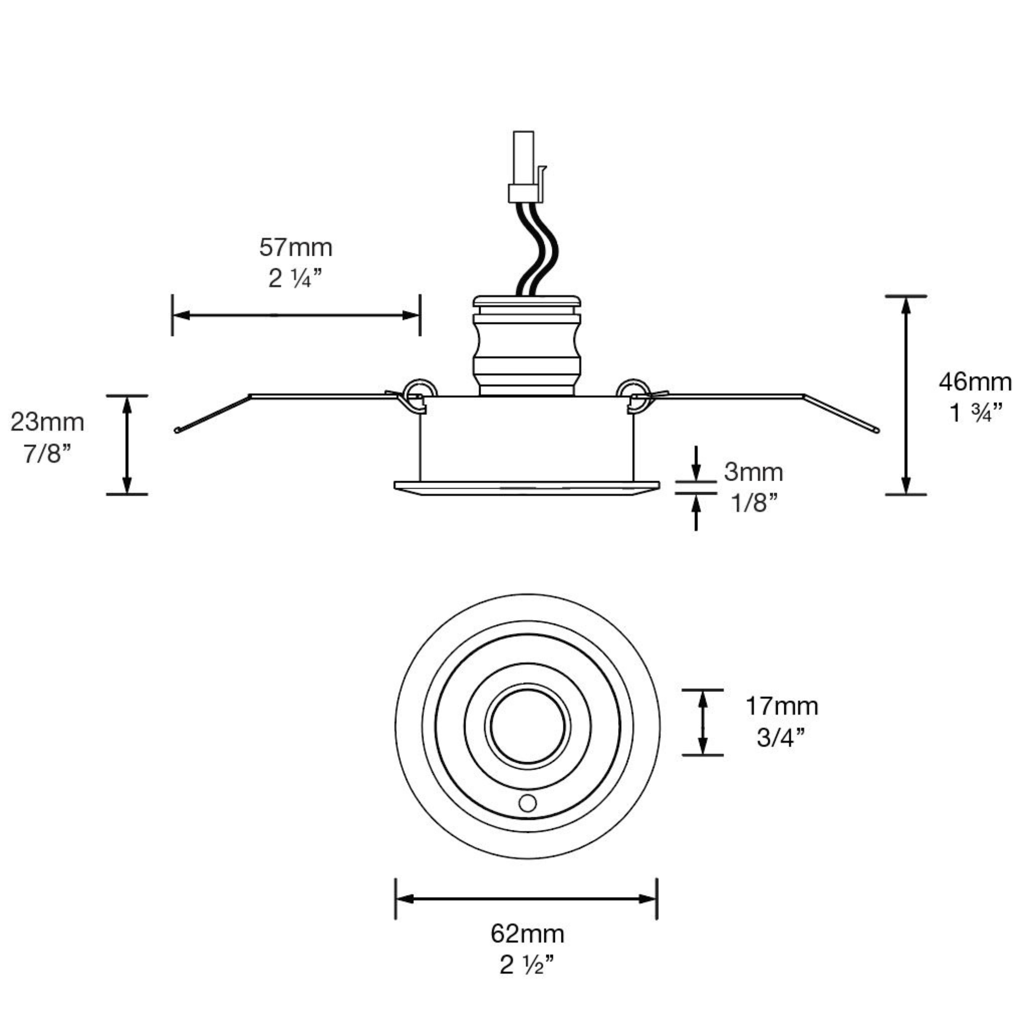 Hunza Tilting Eave Light 3w/6w Pure LED (Series Circuit) - 62mm/88mm Hunza