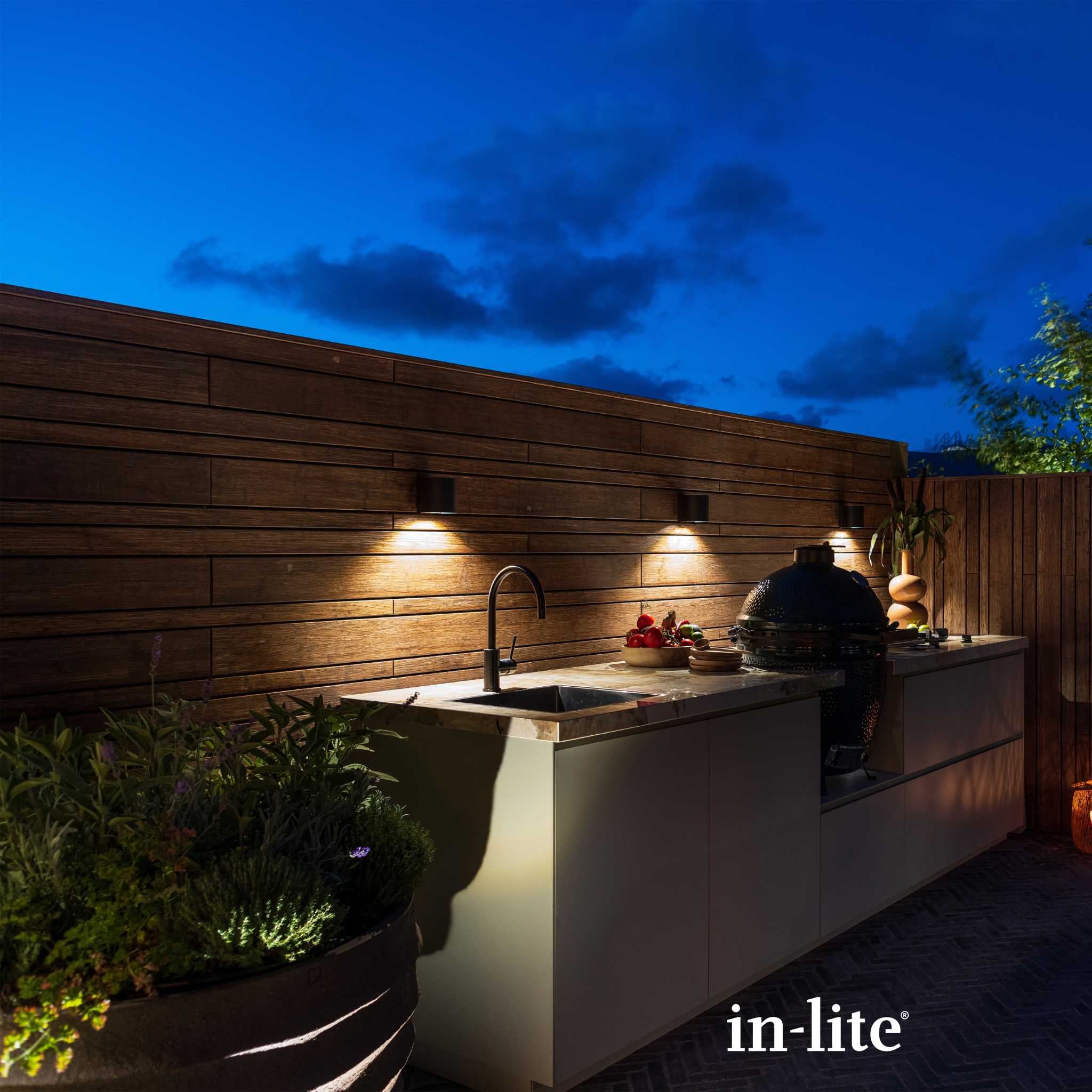 IN-LITE Halo Down 12v Wall Light - Black