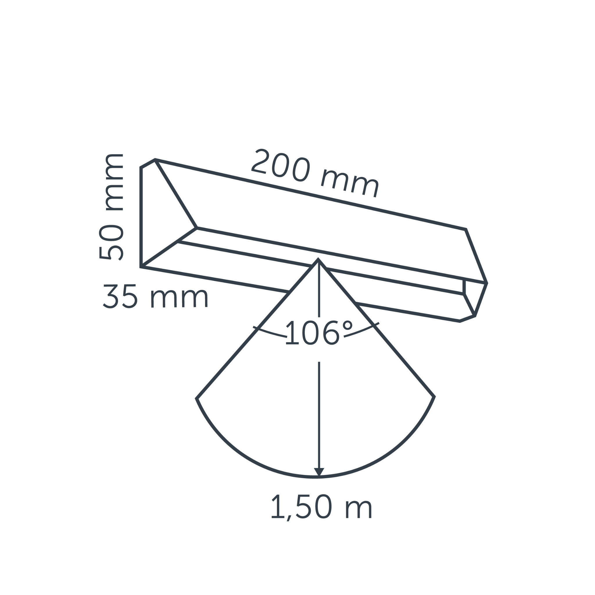 IN-LITE Wedge Slim 12v Wall Light - Dark Grey