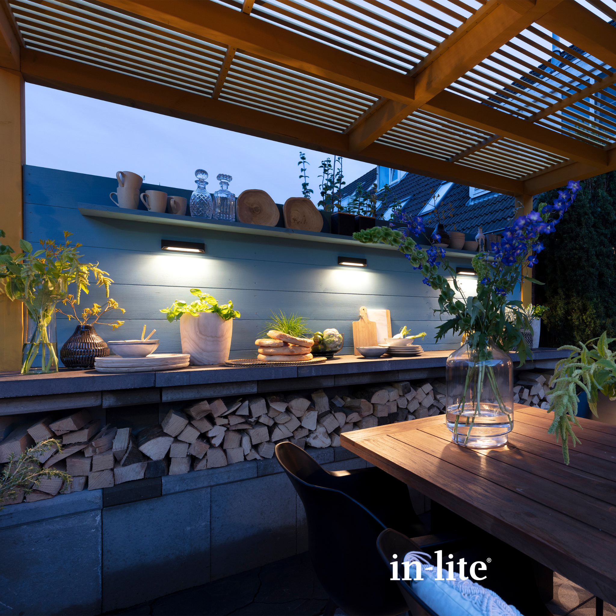 IN-LITE Wedge Slim 12v Wall Light - Dark Grey