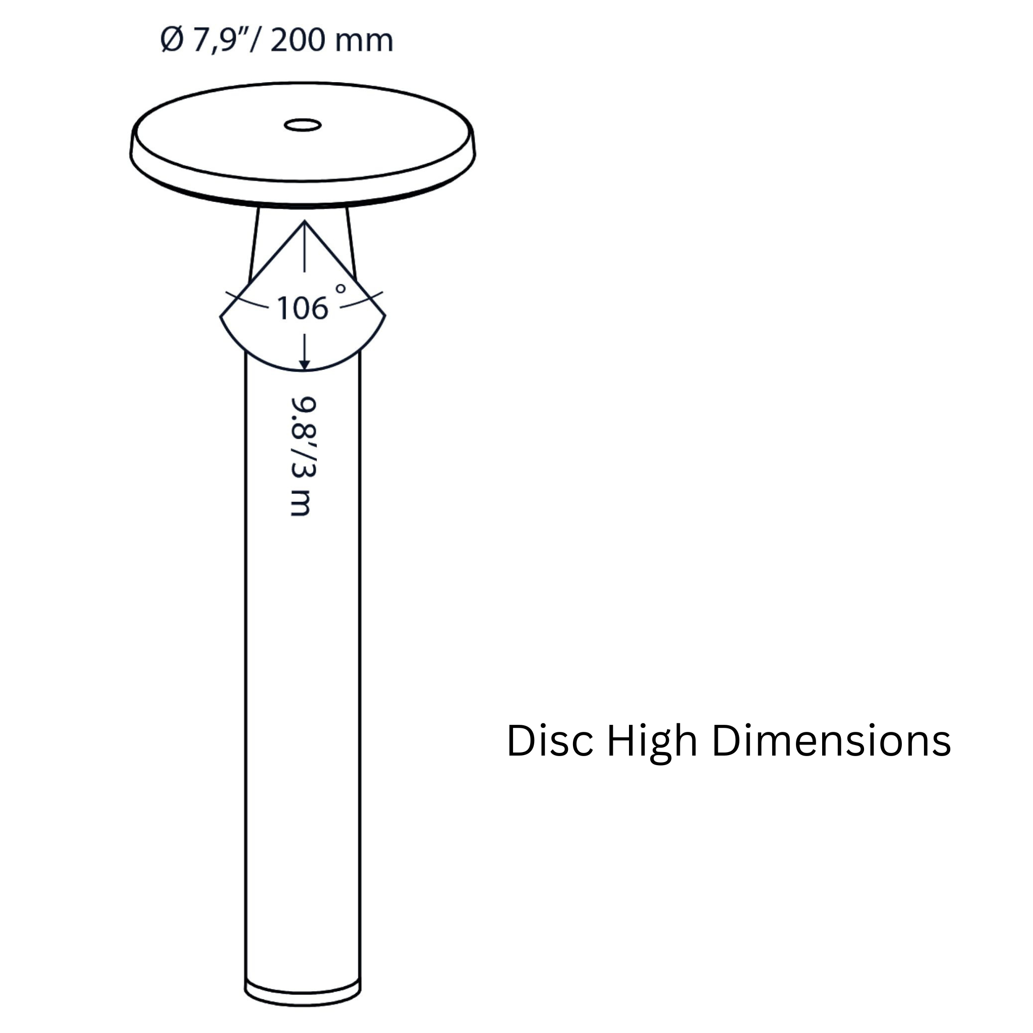In-Lite DISC Bollard Light - 350mm/600mm - Black IN-LITE