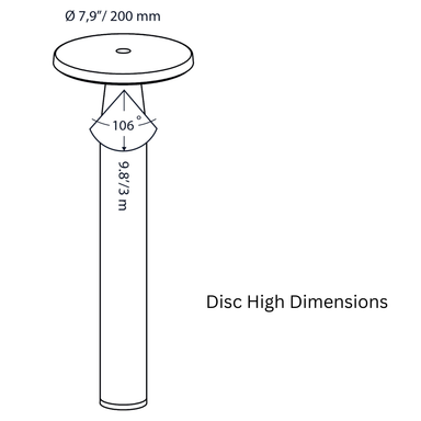 In-Lite DISC Bollard Light - 350mm/600mm - Black IN-LITE