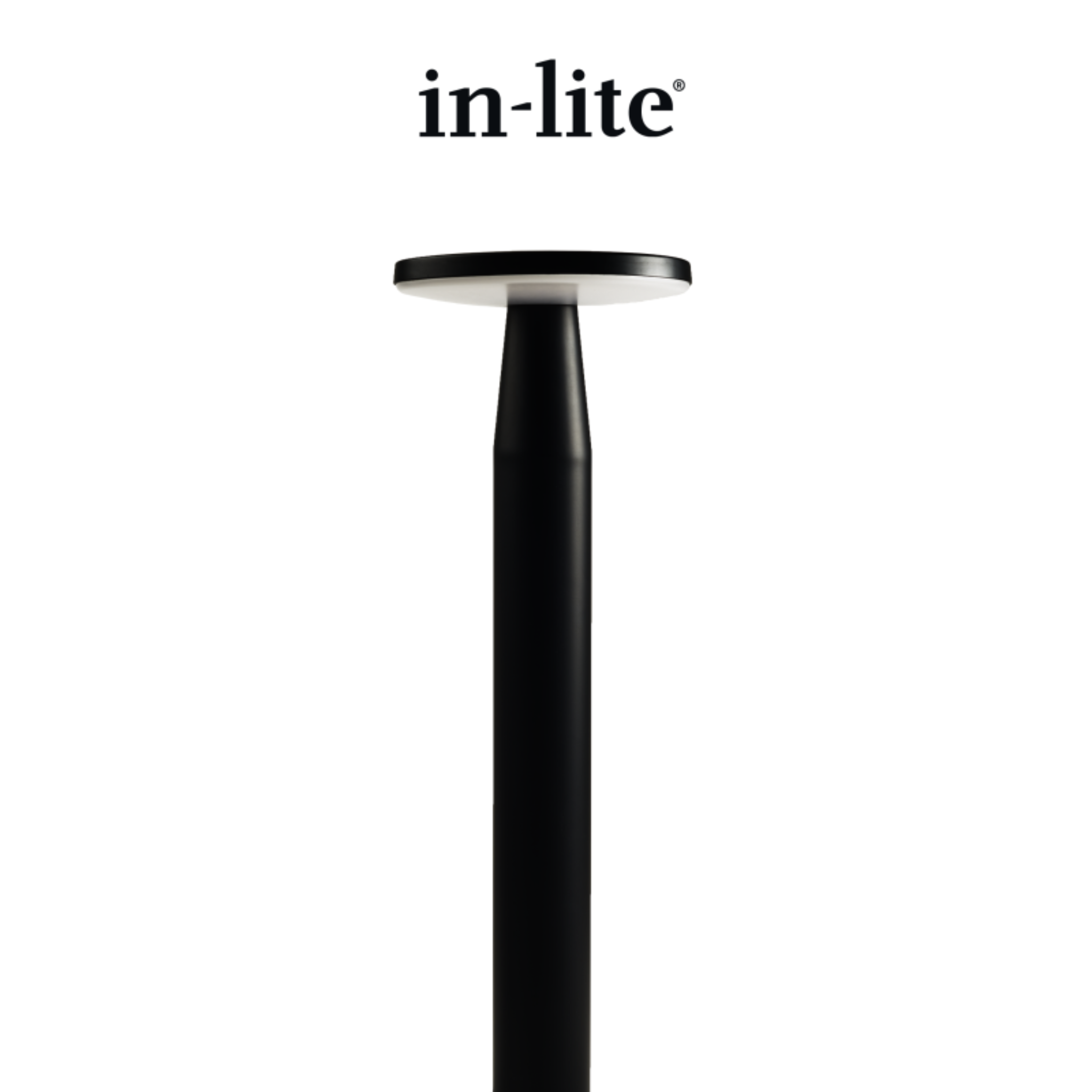 In-Lite DISC Bollard Light - 350mm/600mm - Black IN-LITE