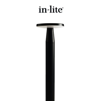 In-Lite DISC Bollard Light - 350mm/600mm - Black IN-LITE