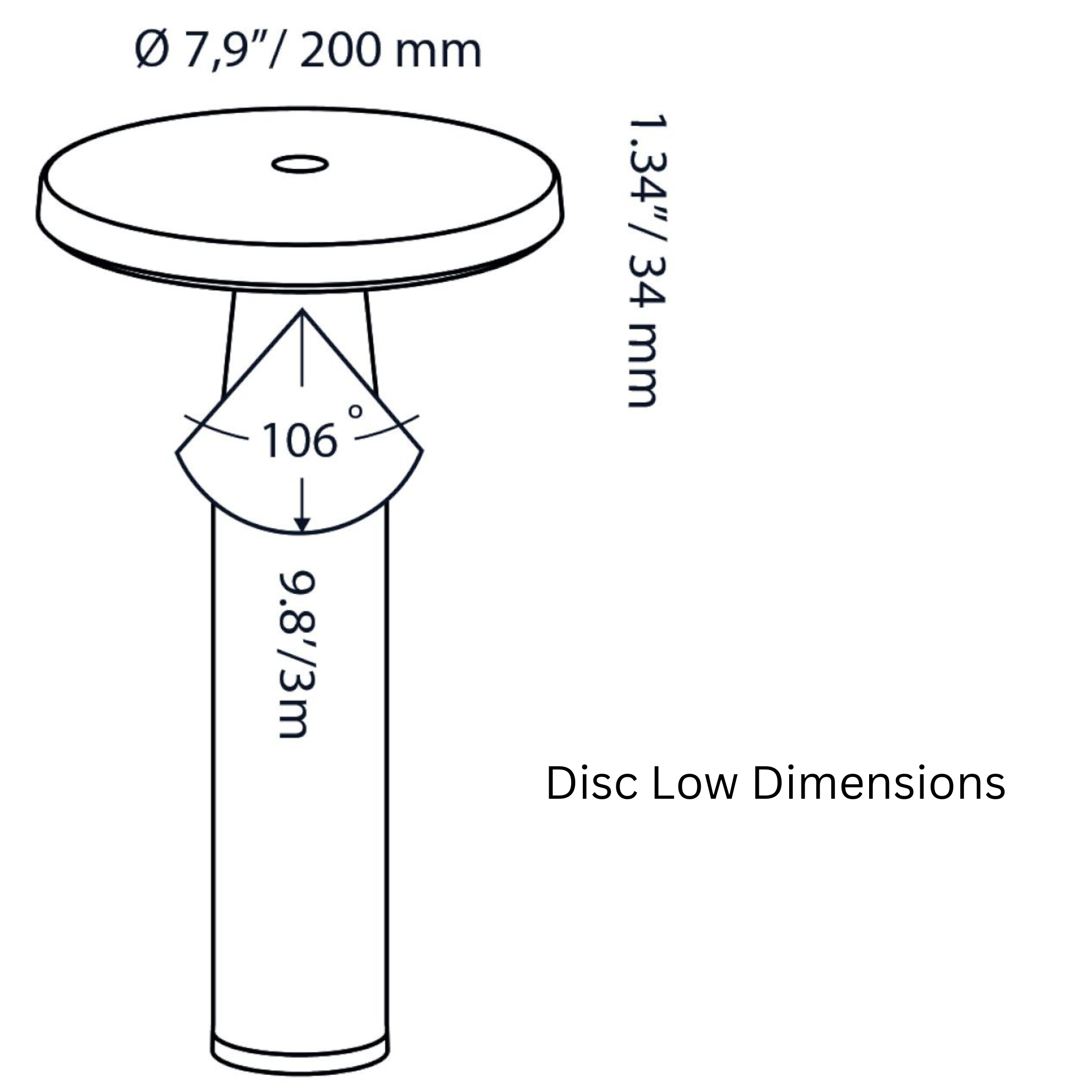 In-Lite DISC Bollard Light - 350mm/600mm - Black IN-LITE