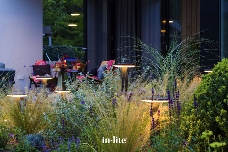 In-Lite DISC Bollard Light - 350mm/600mm - Black IN-LITE