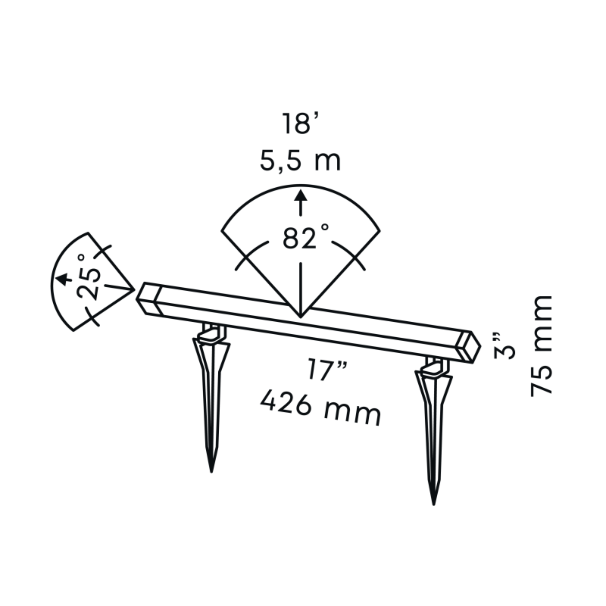 In-Lite EVO FLOOD Surface Mounted Adjustable Linear Light - Black IN-LITE