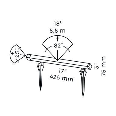 In-Lite EVO FLOOD Surface Mounted Adjustable Linear Light - Black IN-LITE