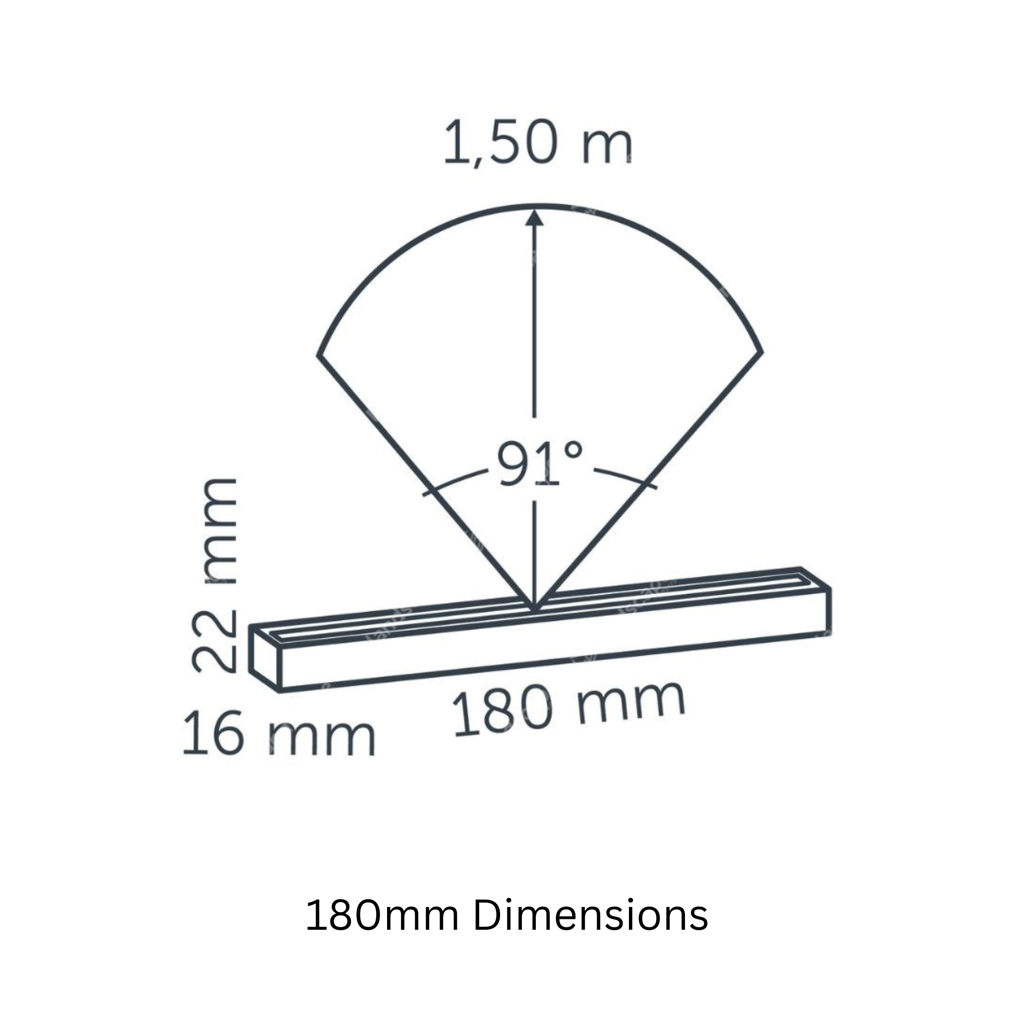 In-Lite EVO HYDE 180mm/550mm Linear Light - Black IN-LITE