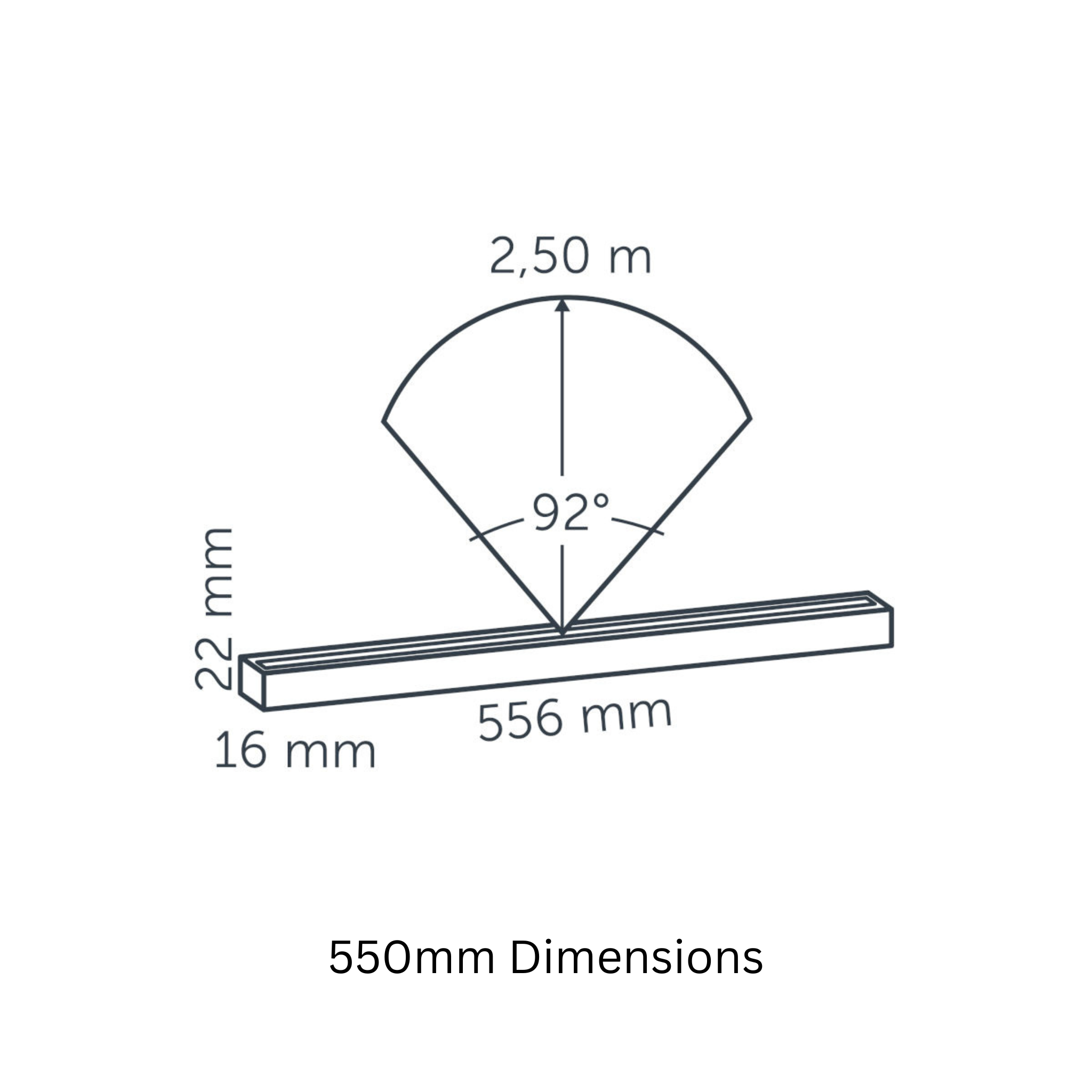 In-Lite EVO HYDE 180mm/550mm Linear Light - Black IN-LITE