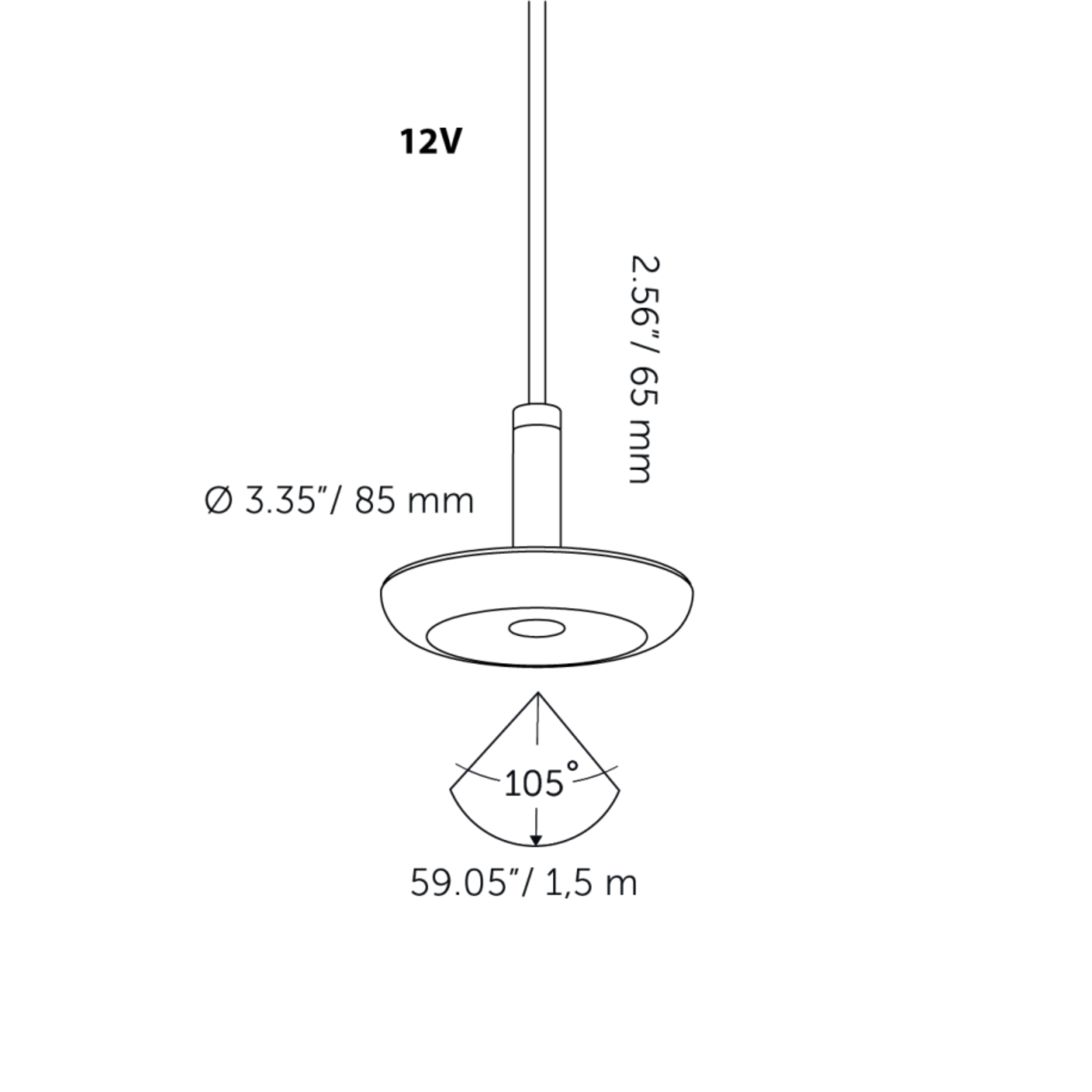 In-Lite SWAY PENDANT Hanging Light - Black IN-LITE