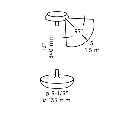 In-Lite SWAY TABLE Dimmable Rechargeable Lamp - Black (2200K - 2900K) IN-LITE