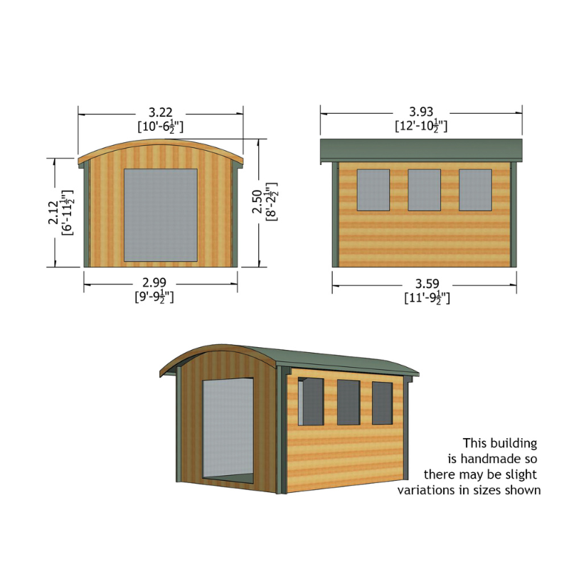 Shire Kilburn Log Cabin - 10 x 12