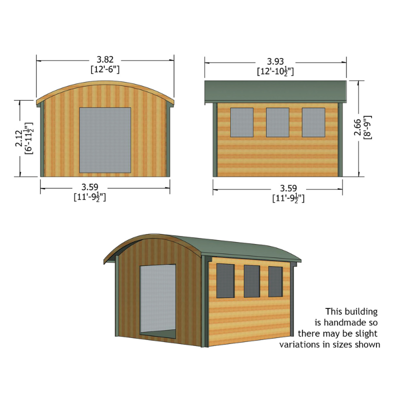 Shire Kilburn Log Cabin - 12 x 12