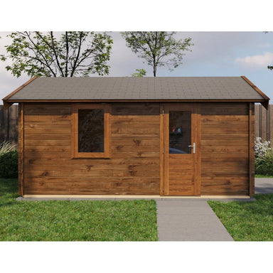 Lugarde Select Log Cabin Arun with garage door - 350x500cm Lugarde