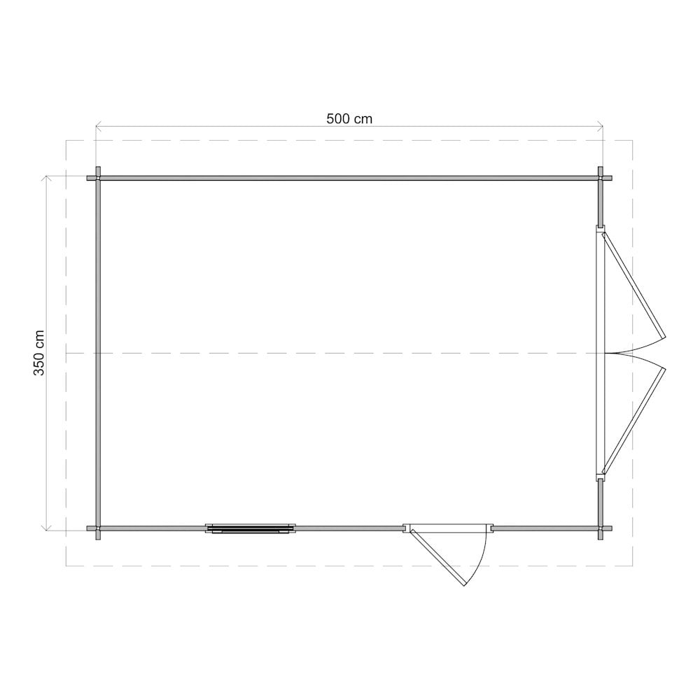 Lugarde Select Log Cabin Arun with garage door - 350x500cm Lugarde