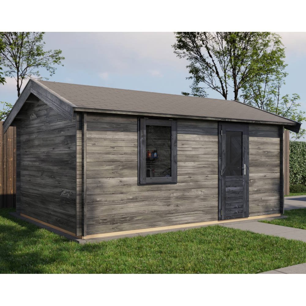 Lugarde Select Log Cabin Arun with garage door - 350x500cm Lugarde