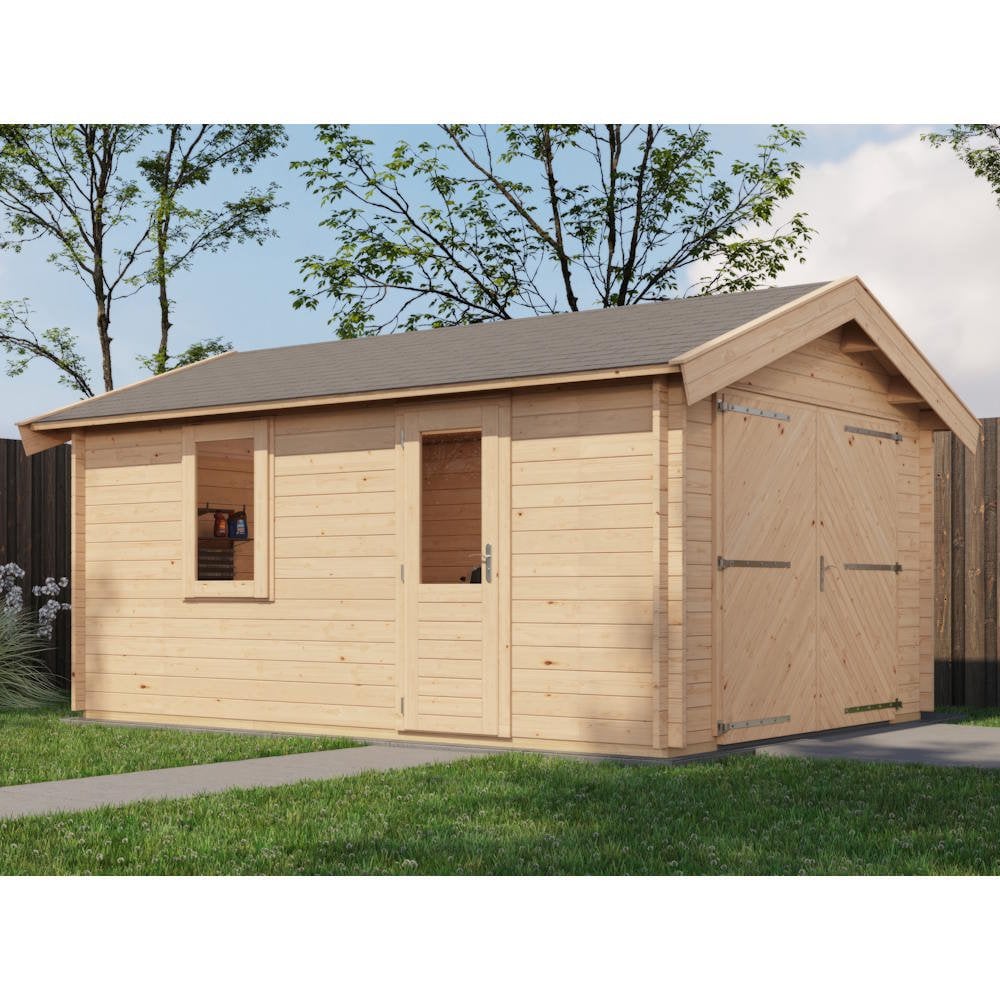 Lugarde Select Log Cabin Arun with garage door - 350x500cm Lugarde