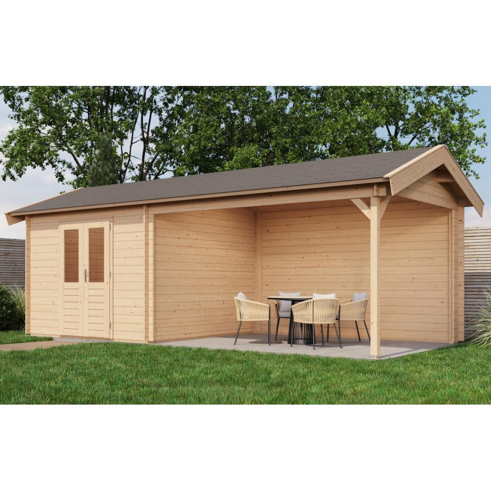 Lugarde Select Log Cabin with veranda Berkshire - 300x300cm + 400cm Lugarde