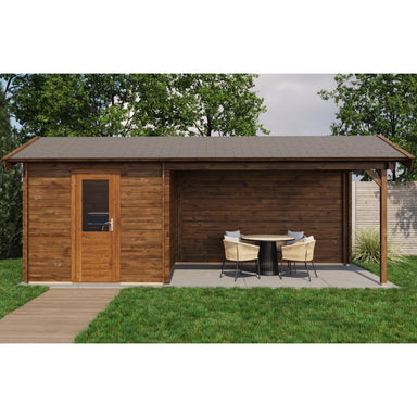Lugarde Select Log Cabin with veranda Blackpool - 250x250cm + 400cm Lugarde