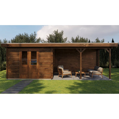 Lugarde Select Log Cabin with veranda Bristol - 300x300cm + 400cm Lugarde