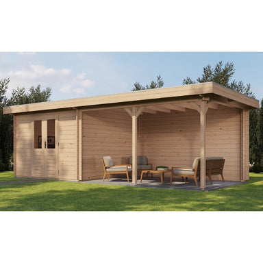 Lugarde Select Log Cabin with veranda Bristol - 300x300cm + 400cm Lugarde