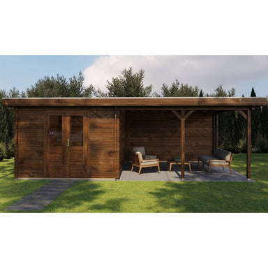 Lugarde Select Log Cabin with veranda Cambridge - 300x400cm + 400cm Lugarde