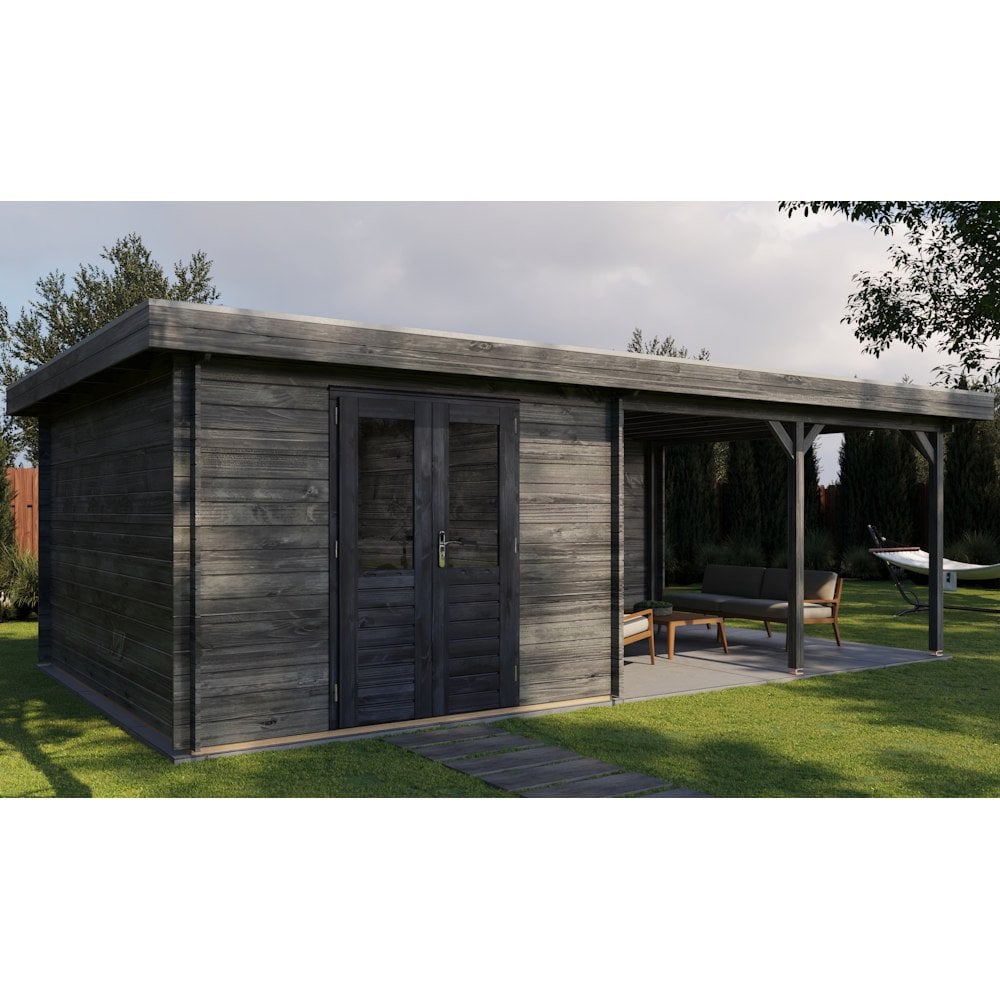 Lugarde Select Log Cabin with veranda Cambridge - 300x400cm + 400cm Lugarde