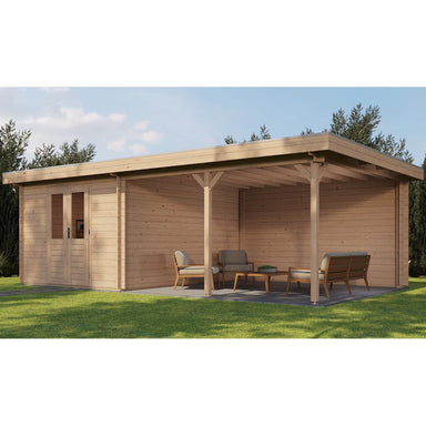 Lugarde Select Log Cabin with veranda Cambridge - 300x400cm + 400cm Lugarde