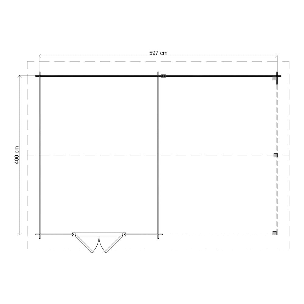 Lugarde Select Log Cabin with veranda Clwyd - 300x400cm + 300cm Lugarde
