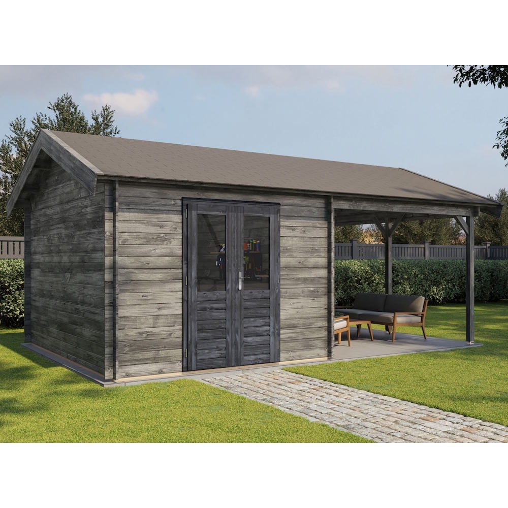 Lugarde Select Log Cabin with veranda Clwyd - 300x400cm + 300cm Lugarde