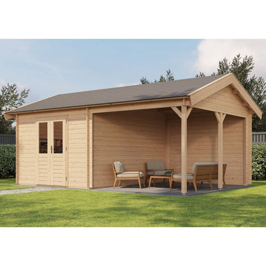 Lugarde Select Log Cabin with veranda Clwyd - 300x400cm + 300cm Lugarde