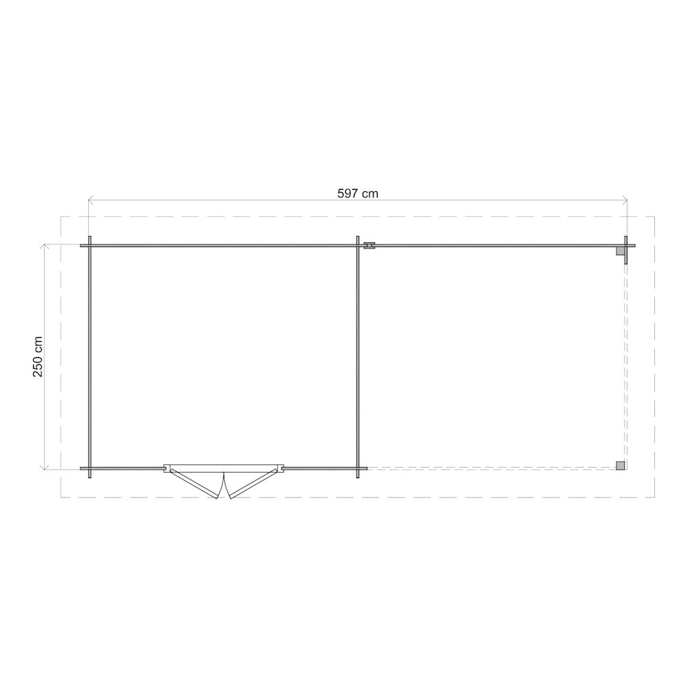 Lugarde Select Log Cabin with veranda Cornwall - 300x250cm + 300cm Lugarde