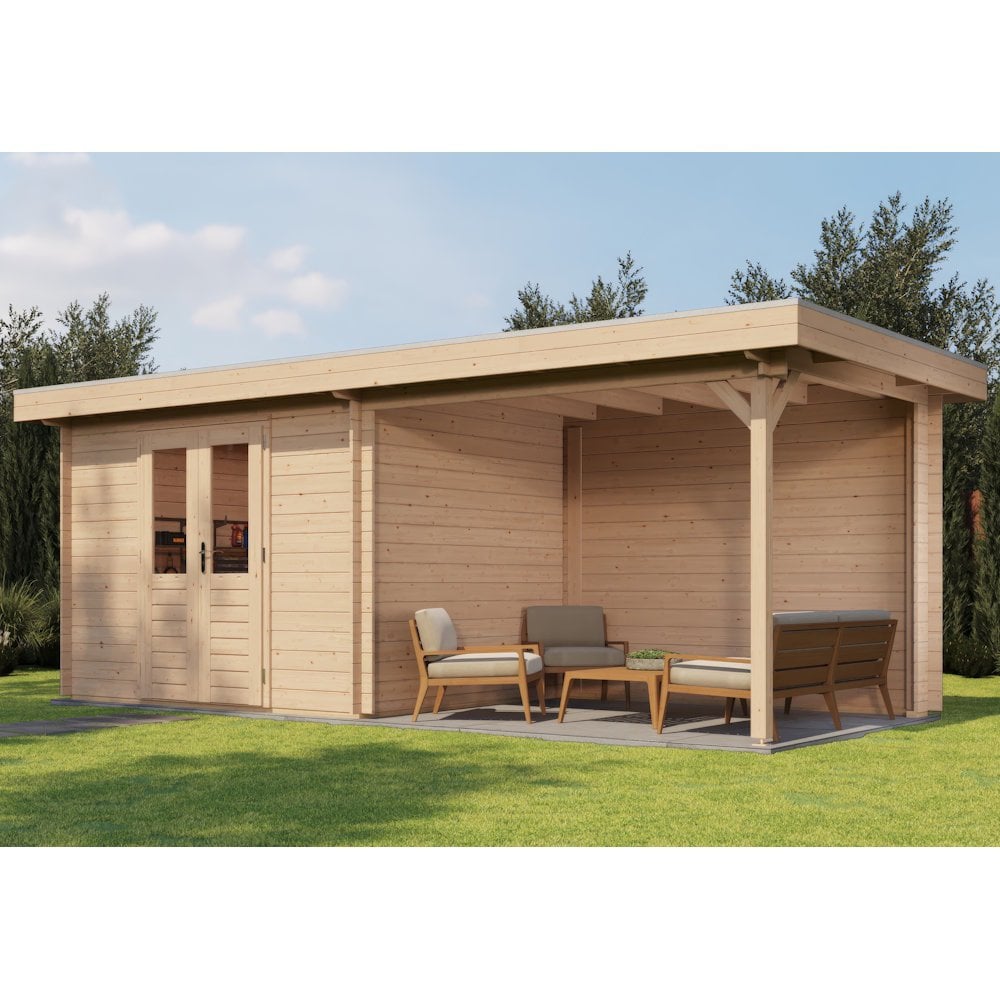 Lugarde Select Log Cabin with veranda Cornwall - 300x250cm + 300cm Lugarde