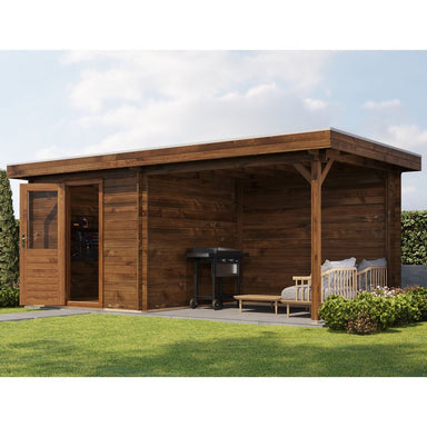 Lugarde Select Log Cabin with veranda Cotswold - 250x250cm + 300cm Lugarde