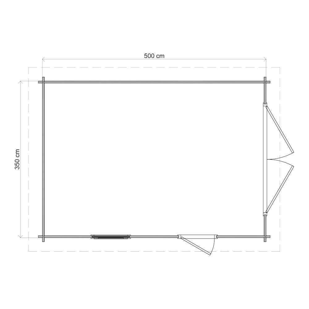 Lugarde Select Log Cabin Anglesey with garage door - 350x500cm Lugarde