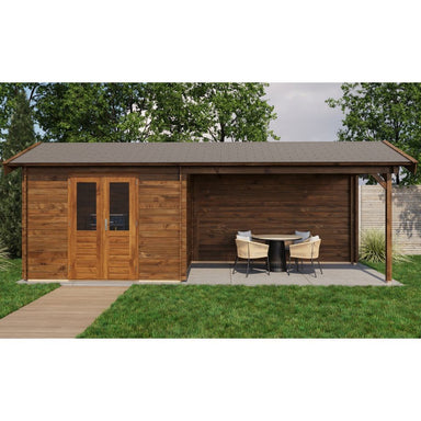 Lugarde Select Log Cabin with veranda Devon - 300x250cm + 400cm Lugarde