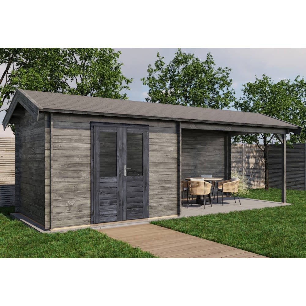 Lugarde Select Log Cabin with veranda Devon - 300x250cm + 400cm Lugarde