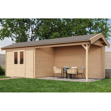 Lugarde Select Log Cabin with veranda Devon - 300x250cm + 400cm Lugarde
