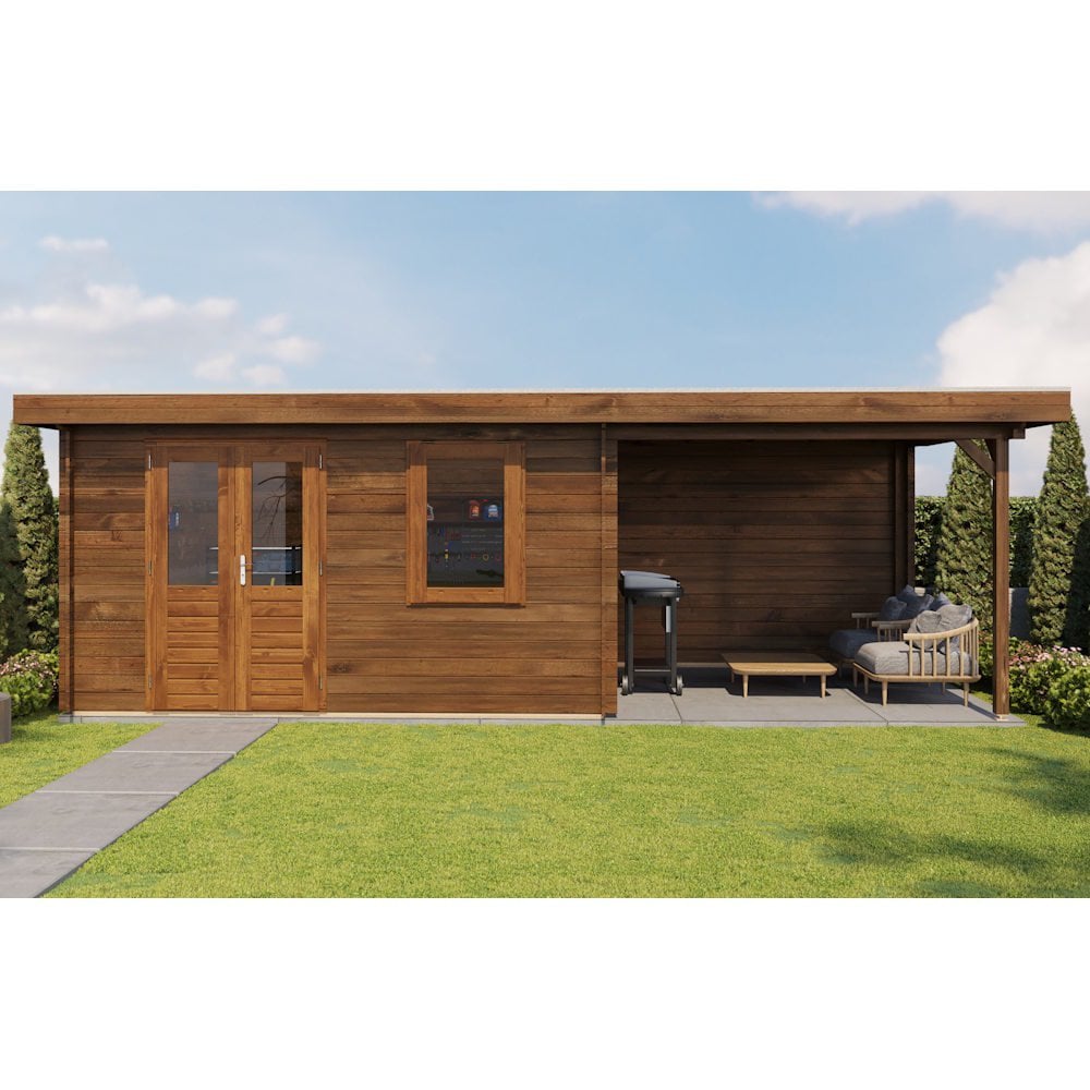 Lugarde Select Log Cabin with veranda Firth of Forth - 400x300cm + 300cm Lugarde