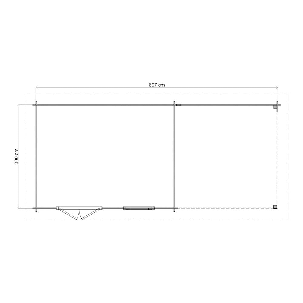 Lugarde Select Log Cabin with veranda Firth of Forth - 400x300cm + 300cm Lugarde