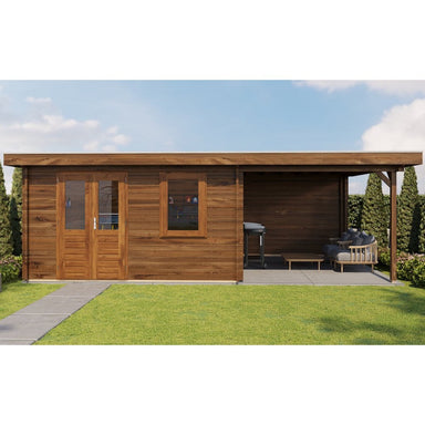 Lugarde Select Log Cabin with veranda Glencoe - 400x400cm + 300cm Lugarde